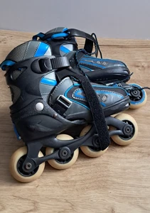 SFR Vortex Adjustable Inline Skates Kids UK 12-2 Black Blue Roller Blades Child - Picture 1 of 6