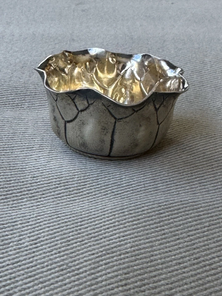 Старинный 1900 Shiebler из чистого серебра соляной погреб с золотой позолоченной внутренней стирки - Изображение 1 из 4