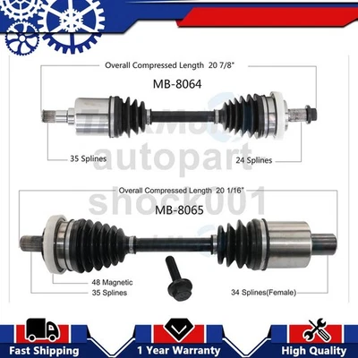 2 juntas de eje delanteras TrakMotive CV para Mercedes-Benz S500 2006 2005 2004 Foto 1 de 3