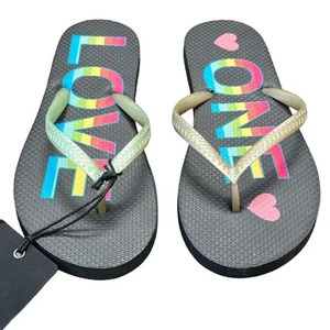 Chaser Damen One Love Flip Flop Schwarz Gummi Sandalen Gr. S (36/37) Neu mit Etikett - Bild 1 von 6
