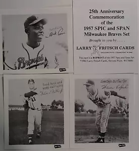 1957 MILWAUKEE BRAVES SPIC & SPAN REPRINT SET AARON MLB - Picture 1 of 3