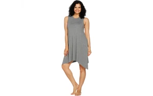 AnyBody Loungewear Acogedor Tejido Tiburón Vestido Swing Gris brezo L A289835 QVC - Imagen 1 de 5