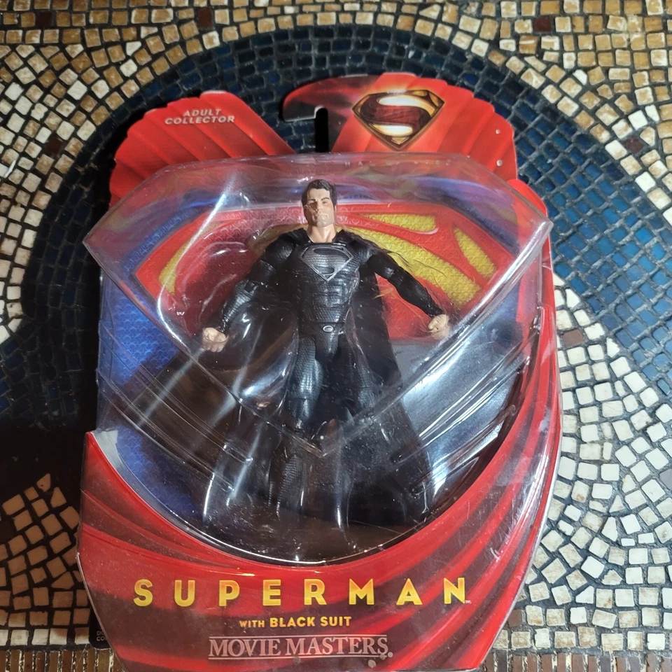 Mattel 2013 Movie Masters Superman With Black Suit Action Figure KV Man of Steel