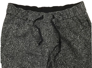 Pantaloni Lululemon Yoga taglia 10 nero/bianco con coulisse nylon polies lycra usati in ottime condizioni - Foto 1 di 6