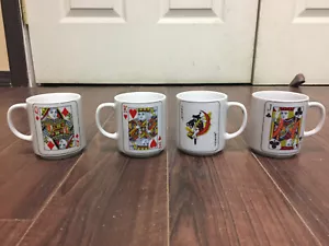 Vintage Playing Cards Mugs Set of 4 Made In Japan - Picture 1 of 12