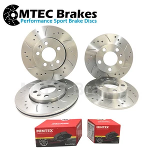 MITSUBISHI OUTLANDER 2.0 2.2 12- FRONT REAR DRILLED GROOVED BRAKE DISCS & PADS - Picture 1 of 8