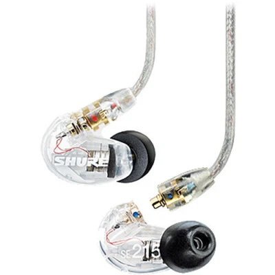 Auriculares/auriculares intrauditivos de monitoreo de DJ Shure SE215-CL con aislamiento de sonido transparente Foto 1 de 4