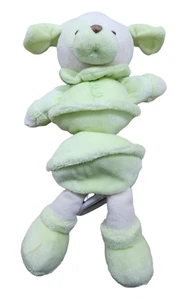 Carters Lovey Security Plush Baby Crib Toy Musical Puppy Dog Green Brown Cream - Picture 1 of 2