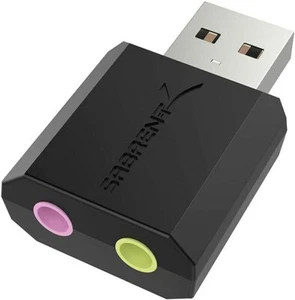 SABRENT USB to 3.5Mm Jack Audio Adapter, External Sound Card, USB Headphone - Picture 1 of 9