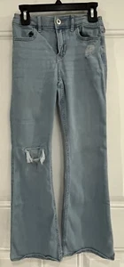 Abercrombie Kids Girl's High Rise Flare Jeans with distressed detailing Size 9/1 - Picture 1 of 3