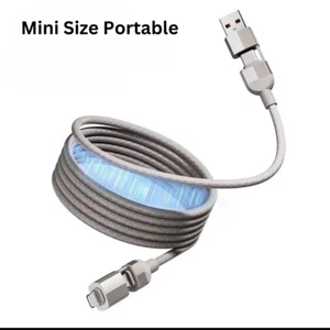 Câble de Charge Multi Rapide PD 65W Cordon Magnétique Facile à Organiser 4 en 1 - Photo 1 sur 2
