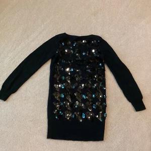 GAP KIDS BLACK SEQUINED SWEATER DRESS, GIRLS 8, LONG SLEEVED, COTTON KNIT - Picture 1 of 4