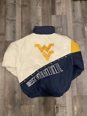 Chaqueta De Colección Universidad West Virginia Amarillo Azul Blanco Talla L Montañeros (C286 Foto 1 de 4