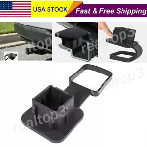 2" Black Rubber Hitch Receiver Cover Tow Trailer Tube Plug Cap 4-Way Flat Insert - Picture 1 of 9