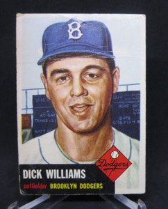 1953 Topps #125 Dick Williams Brooklyn Dodgers LOW GRADE CREASING  WD
