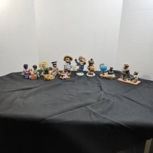 Lot of 10 Black African American Ceramic Figurines Figures Vintage Folk Art - Picture 1 of 24