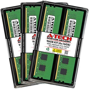 96GB 6x16GB PC5-4800 RDIMM Supermicro H13DSG-O-CPU H13SSL-NT H13SSW Memory RAM - Picture 1 of 3