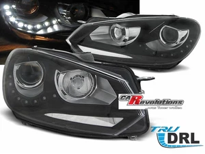 Luz de marcha diurna LED faros en negro para VW Golf 6 VI 10.2008-2012 - Imagen 1 de 3