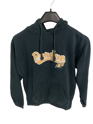 Vintage J America Purdue Boilermakers Hooded Sweatshirt Size Medium Gray Cover