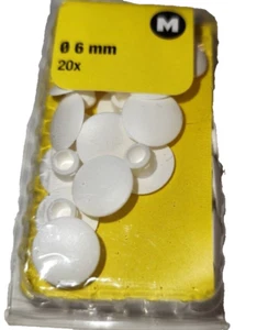 Abdeckkappe Lochabdeckung Schraubenabdeckung weiß  Kunststoff 6 mm  20 Stück - Bild 1 von 1