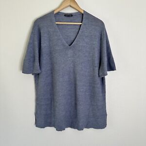 Eileen Fisher Blue V Neck Short Sleeve Tee Shirt Top XL?