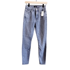 7 For All Mankind Womens Jeans Size 25 Gray High Waist Skinny Walker NWT - Picture 1 of 13