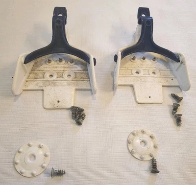 Plastic White & Blue 75 mm 3-Pin Cross Country Ski Bindings Nordic Norm Skiing  - Image 1 of 4