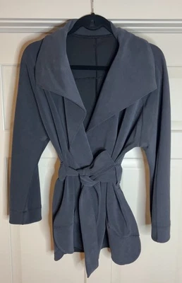 Lululemon Softstreme Belted Wrap Coat Jacket Black Size XS/S Charcoal Soft Lulu  - Image 1 of 4