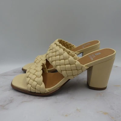 White Mountain Shoes Womens Size 6 Beige Braided By Far Block Heel Sandals - Image 1 of 4