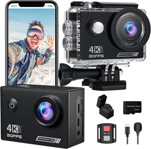 4K30FPS Action Camera with 64GB SD Card, Pre-recording 20MP Underwater - Picture 1 of 6