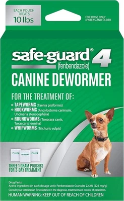 Desparasitante canino Safe-Guard para perros pequeños tratamiento de gusanos de 3 días envío rápido y gratuito Foto 1 de 2