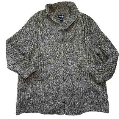 Cárdigan Venezia Grueso Tejido Suéter Lana Mujer Talla 22/24 Gris 2X Cierre de Botones Foto 1 de 4
