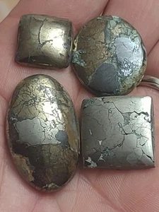 92ct. Gorgeous Chrysocolla w/ Silver & Gold pyrite make stunning Jewelry Unique - Picture 1 of 13