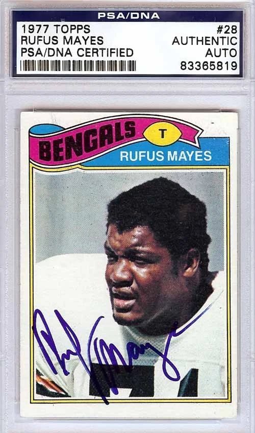 Rufus Mayes Autographed Signed 1977 Topps Card #28 Cincinnati Bengals PSA/DNA - Image 1 of 1
