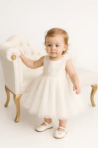 Bebé Niñas Vestido de Bautizo de Marfil Concurso Fiesta Flor Niña Vestidos - Imagen 1 de 3