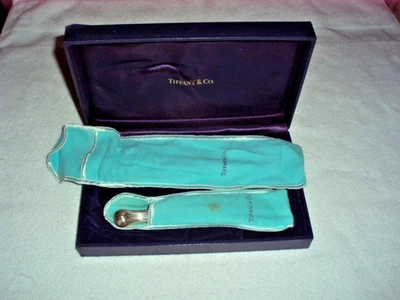 Conjunto de servidor de bolo de bambu Tiffany, alças de prata esterlina, caixas capas de poeira - Imagem 1 de 4