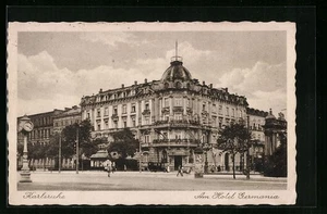 Ansichtskarte Karlsruhe, Am Hotel Germania - Picture 1 of 2