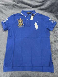 Polo Ralph Lauren Uomo Manica Corta #3 Big Pony Blu Personalizzata Vestibilità M, RP106052C - Foto 1 di 9