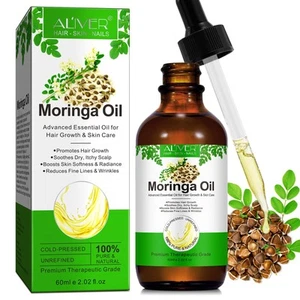 Olio Moringa 60 ml olio di moringa spremuto a freddo per viso capelli - Foto 1 di 12