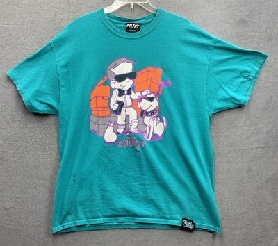 Filthy Dripped Graphic Tee T-Shirt Men's Sneaker Addict Turquoise Crew Neck XL - Image 1 of 4
