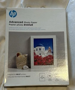 HP 5x7 60ct Advanced Photo Glossy Printer Paper - White (Q8690A) - Zdjęcie 1 z 2