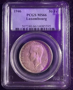 1946 50Fr. Luxemburg - PCGS MS66. "John der Blinde". L-#107. - Bild 1 von 3