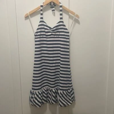 Vestido azul marino/blanco a rayas XL (16). American Living 100 % algodón náutico Foto 1 de 3