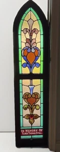 ANTIQUE (pre 1900) TALL STAINED GLASS CHURCH WINDOW SET FOR REPURPOSE - Picture 1 of 13