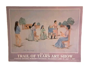 Vintage 20th Annual Trail of Tears Art Show Poster Dana Tiger Hand Signed 24x18 - Picture 1 of 20