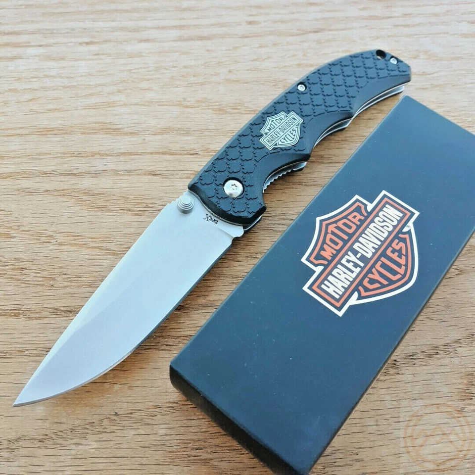 Case Ca52129 Black Harley-davidson Tex X Linerlock Folding Knife Pocket Folder