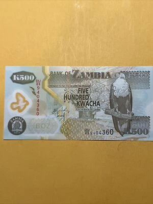 Zambia 500 Kwacha Current Uncirculated Polymer Money - New Issue Dates 2011 - Image 1 of 4