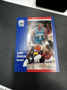 91-92 Fleer #255, Larry Johnson Charlotte Hornets Rookie Card - Picture 1 of 4