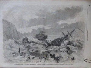 1866 CATASTROPHE MARITIME NAUFRAGE BORYSTHENE ORAN 2 JOURNAUX ANCIENS - Bild 1 von 2