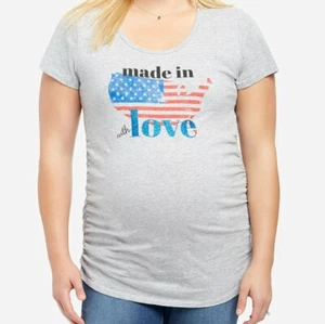 Motherhood Maternity Ruched Maternity T-Shirt / Plus Size / New - Picture 1 of 2